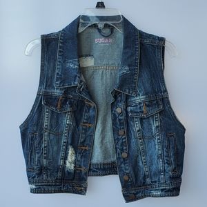 Denim Cropped Vest